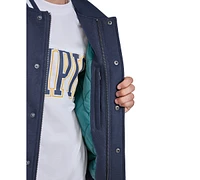 Champion Men's Colorblocked Mixed-Media Varsity Jacket