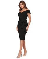 Xscape Women's Off-The-Shoulder Sweetheart Ruffle Dress