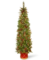 National Tree Company 6 ft. Pre-Lit Feel Real Artificial Colonial Fir Half Tree with 200 Clear Lights