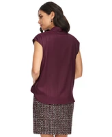 Calvin Klein Women's Cap-Sleeve Faux-Wrap Blouse