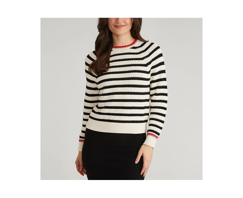 525 Women's Marina Striped Textured Pullover