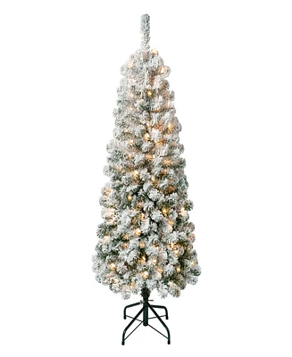 National Tree Company First Traditions Acacia Medium Flocked Tree 4.5 ft