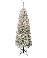 National Tree Company First Traditions Acacia Medium Flocked Tree 4.5 ft