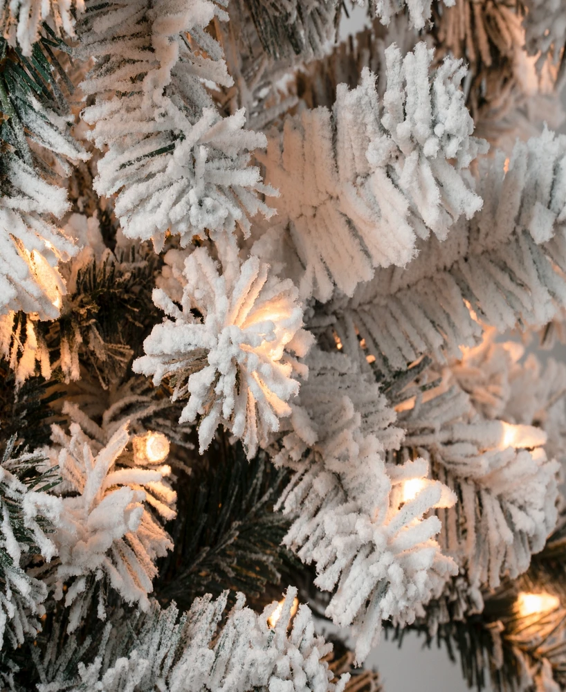 National Tree Company First Traditions Acacia Flocked Tree 9 ft