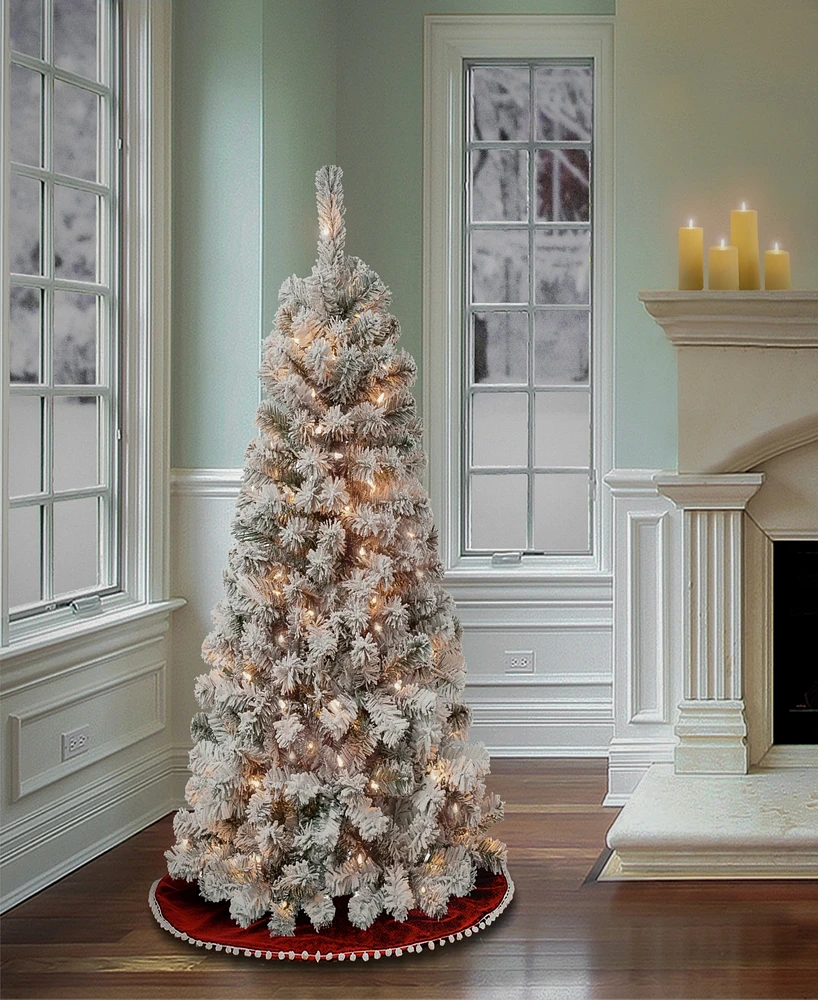 National Tree Company First Traditions Acacia Flocked Tree 4.5 ft
