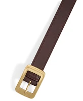 Style & Co Women's Rectangle-Buckle Faux-Leather Belt, Created for Macy's