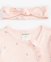 First Impressions Baby Girls Tiny Dancer Cotton Footed Coverall & Headband, 2 Piece Set, Created for Macy's