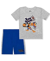 Children's Apparel Network Preschool Gray Space Jam T-Shirt and Shorts Set