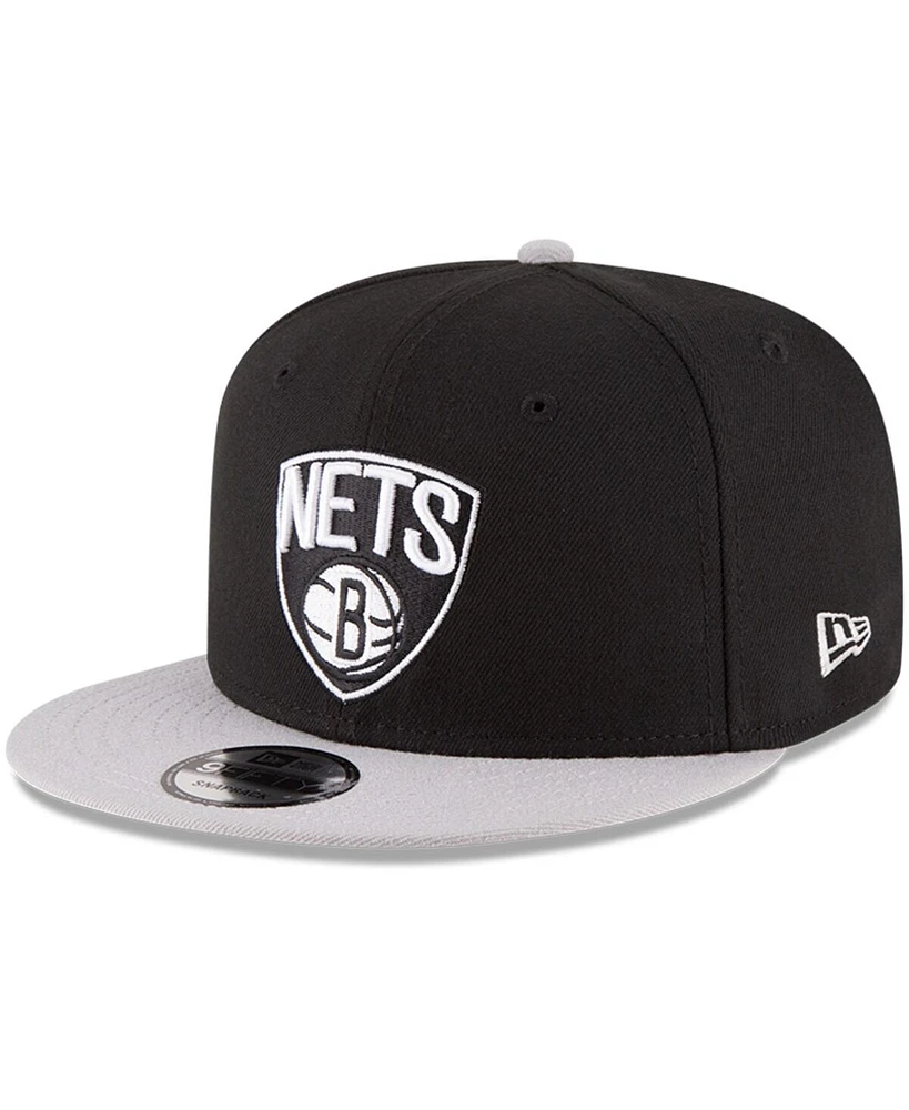 New Era Men's Black/Gray Brooklyn Nets 2-Tone 9FIFTY Adjustable Snapback Hat