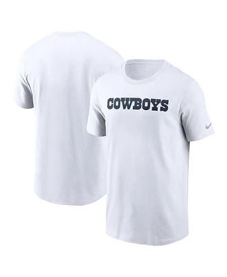 Nike Men's White Dallas Cowboys Primetime Wordmark Essential T-Shirt