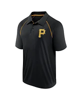 Fanatics Men's Black Pittsburgh Pirates Strong Alone Raglan Polo