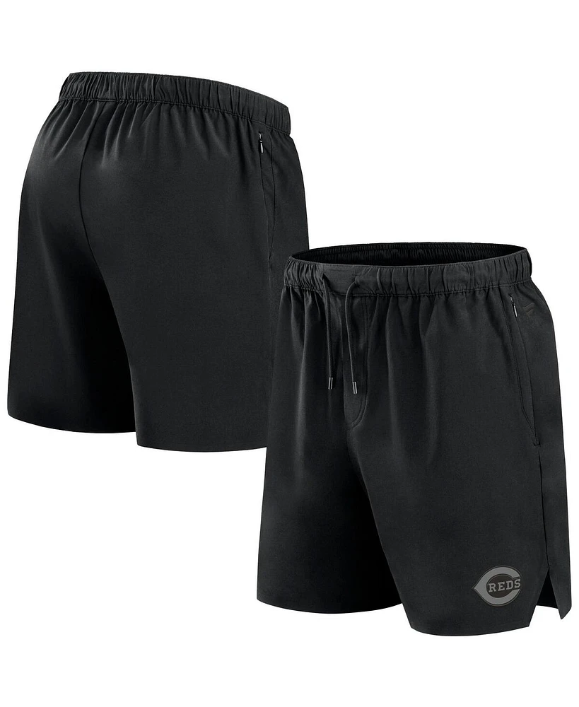 Fanatics Signature Men's Black Cincinnati Reds Front Office Woven Shorts