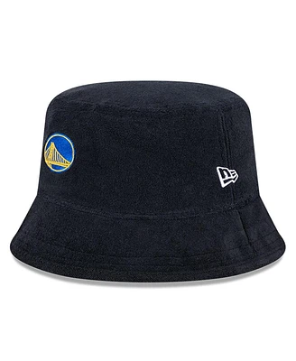 New Era Men's Black Golden State Warriors Court Sport Terry Bucket Hat