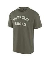 Fanatics Signature Men's and Women's Olive Milwaukee Bucks Elements Super Soft Short Sleeve T-Shirt