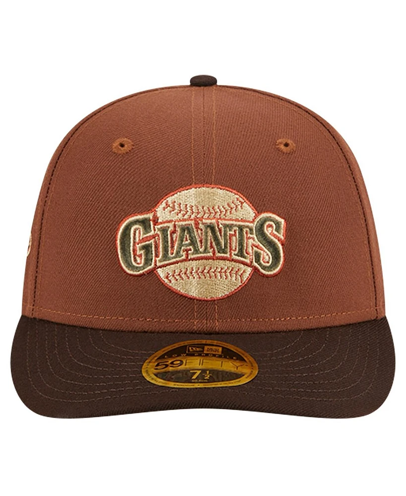 New Era Men's Brown San Francisco Giants Velvet Logo Fill Low Profile 59FIFTY Fitted Hat