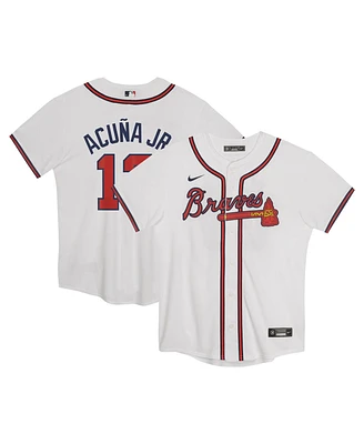 Nike Preschool Ronald Acuna Jr. White Atlanta Braves Home Game Jersey