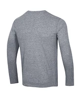 Champion Men's Heather Gray Buffalo Sabres Tri-Blend Dual-Stripe Long Sleeve T-Shirt