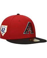 New Era Men's Red Arizona Diamondbacks Jackie Robinson Day Side Patch 59FIFTY Fitted Hat