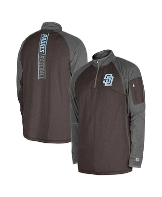 New Era Men's Brown San Diego Padres Father's Day Raglan Quarter-Zip Top