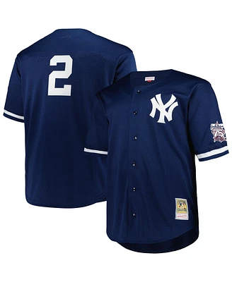 Mitchell & Ness Men's Derek Jeter Navy New York Yankees Big Tall Cooperstown Collection Mesh Batting Practice Jersey