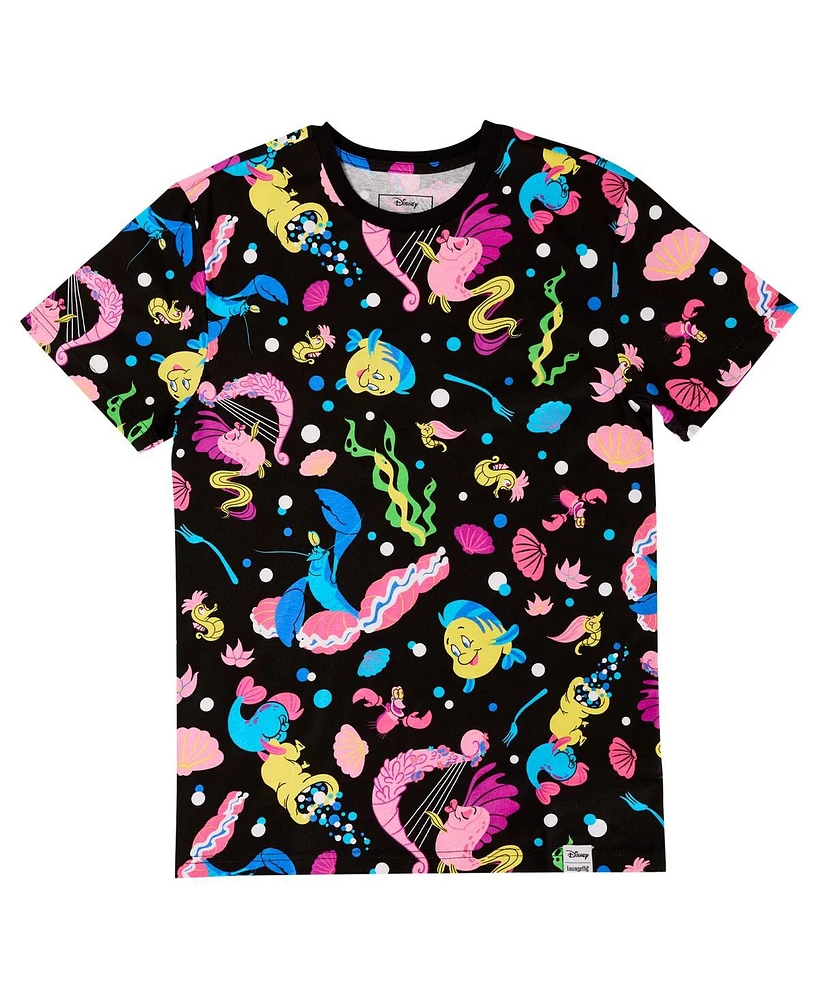 Loungefly Men's and Women's Black The Little Mermaid 35th Anniversary Life Is Bubbles T-Shirt