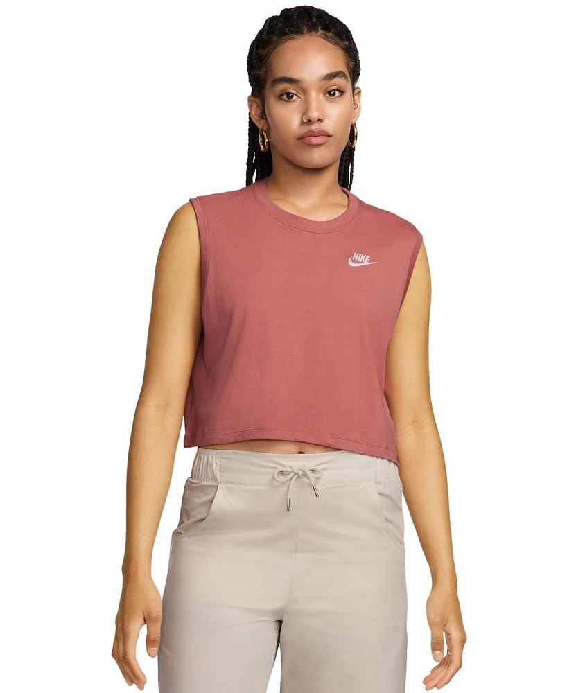 Nike Women's Sportswear Club Cropped Sleeveless T-Shirt