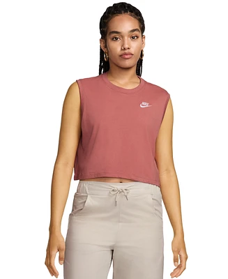 Nike Women's Sportswear Club Cropped Sleeveless T-Shirt