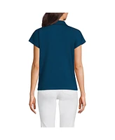 Lands' End Women's Supima Cotton Johnny Collar Polo