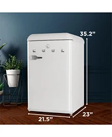 Commercial Cool 4.4 Cu. Ft. Retro Refrigerator,White