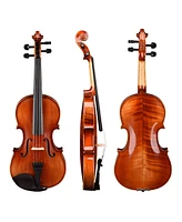 Yescom Solid Wood Violin 4/4 Full Set Fiddle Beginner Violin Full Size with Case Shoulder Rest for Student Adults