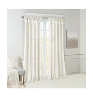 Emilia Twist Tab Lined Window Curtain Panel, 50"W x 120"L