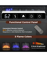 Costway 70" Tv Stand with 26" Electric Fireplace Insert Remote Control for 75" Tv