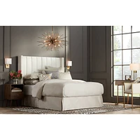 Possini Euro Design Leala Modern Accent Table Lamp 21" High Faux Marble Gold Metal Hexagonal White Drum Shade for Bedroom Living Room House Home Bedsi