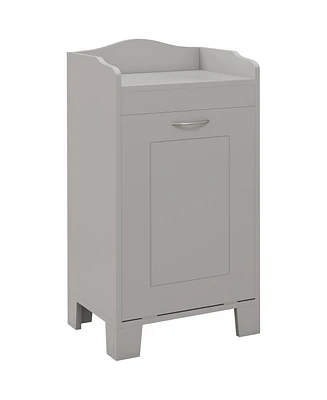 Kleankin Tilt-out Laundry Storage Cabinet with Hamper Compartment, Gray