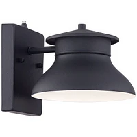 John Timberland Danbury Farmhouse Industrial Rustic Outdoor Barn Light Fixture Black Led Dusk to Dawn 6" for Exterior Deck House Porch Yard Patio Outs