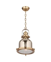 Possini Euro Design Elida Antique Brass Mini Pendant Lighting 11" Wide Modern Chrome Glass Bell Jar Shade Fixture for Dining Room Living House Foyer K