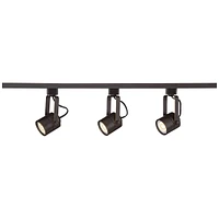 Pro Track Layna 3-Head Led Ceiling or Wall Track Light Fixture Kit Linear Bullet Spot-Light GU10 Dimmable Brown Bronze Finish Metal Modern Kitchen Bat