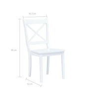 vidaXL Dining Chairs 4 pcs White Solid Rubber Wood