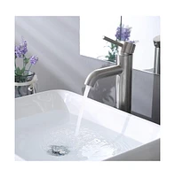 Yescom 12" Modern Bathroom Lavatory Vessel Sink Faucet Single Handle Brushed Nickel