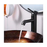 12" Modern Bathroom Lavatory Vessel Sink Faucet Single Handle Oil Rubbed Bronze
