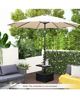 Slickblue Outdoor Fillable Umbrella Base with Table Tray