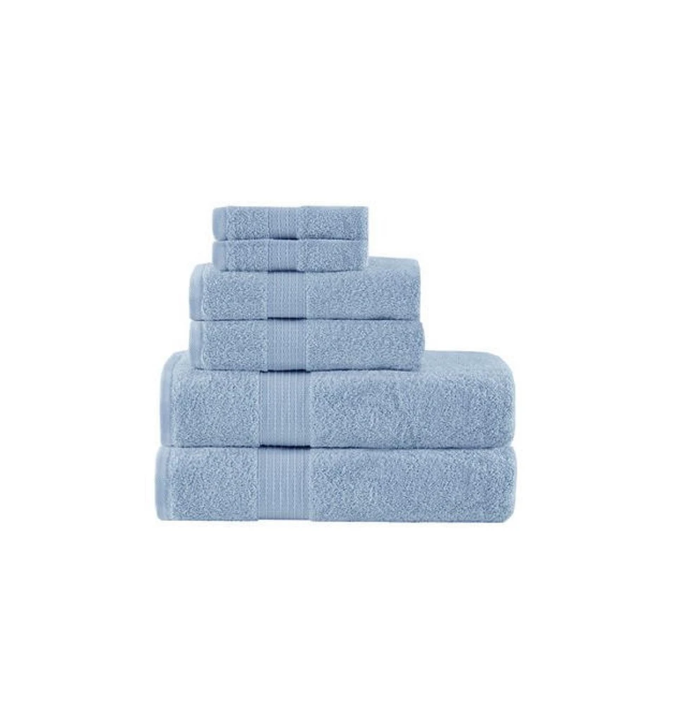 Home Outfitters 100% Cotton 6 Piece Bath Towel Set , Absorbent, Bathroom Spa Towel, Modern/Contemporary