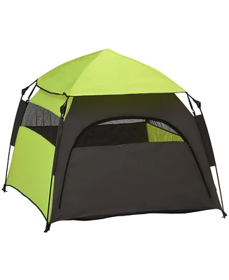 PawHut Pop Up Dog Tent for Extra Large and Large Dogs, Green