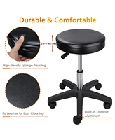 17-22" Hydraulic Rolling Swivel Stool Adjustable Tattoo Facial Massage Spa Salon Barber