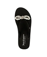 Juicy Couture Women's Crepe Bow Detail Wedge Sandals