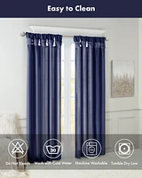 Madison Park Emilia Twist Tab Lined Window Curtain Panel, 50"W x 120"L