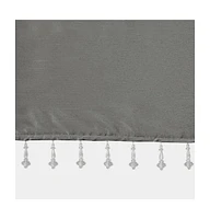 Madison Park Emilia Lightweight Faux Silk valance with Beads, 26 inch valances for windows, Width 50 length inches