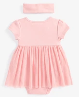 First Impressions Baby Girls Tulle Bodysuit & Headband, 2 Piece Set, Created for Macy's