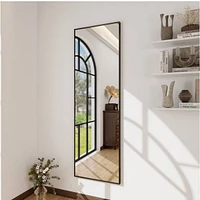 Homlux Rectangular Wall Mounted Mirror 14"x48" in Black