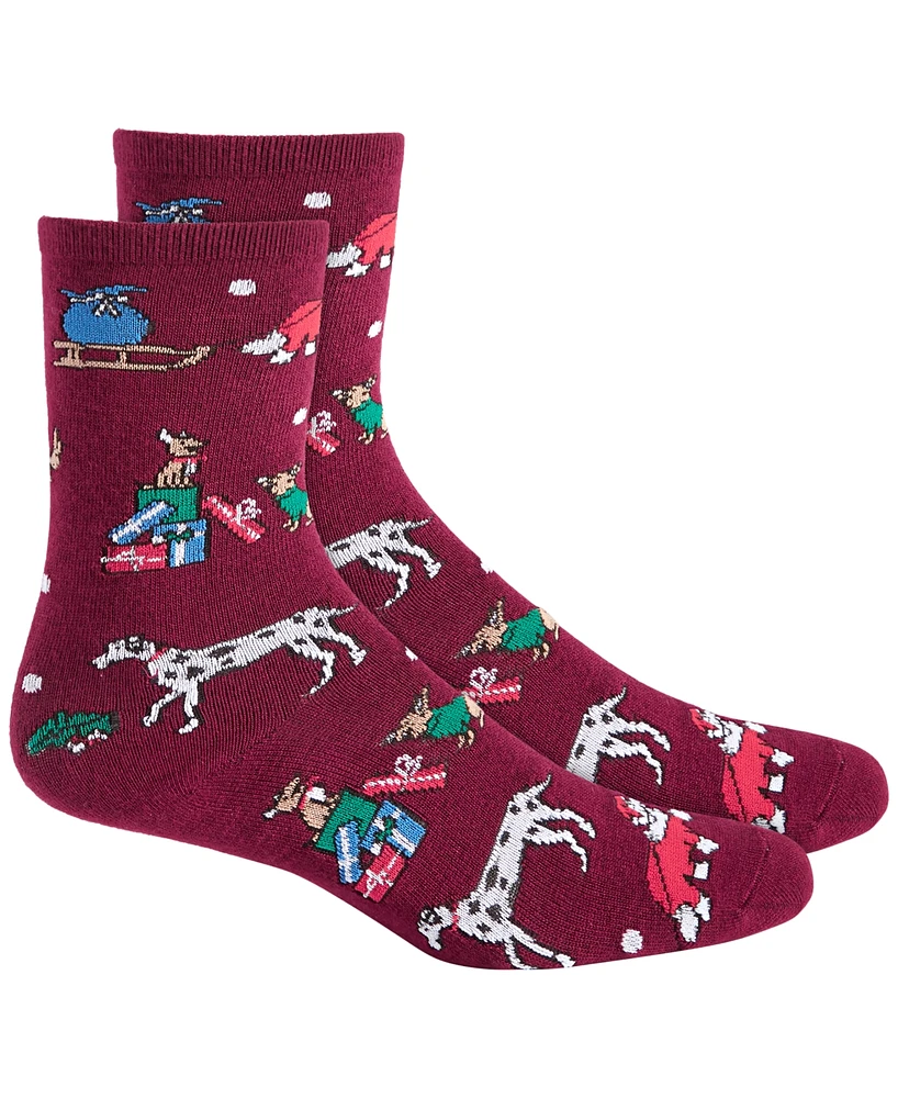 Holiday Lane Women's Crew Socks, Created for Macy's